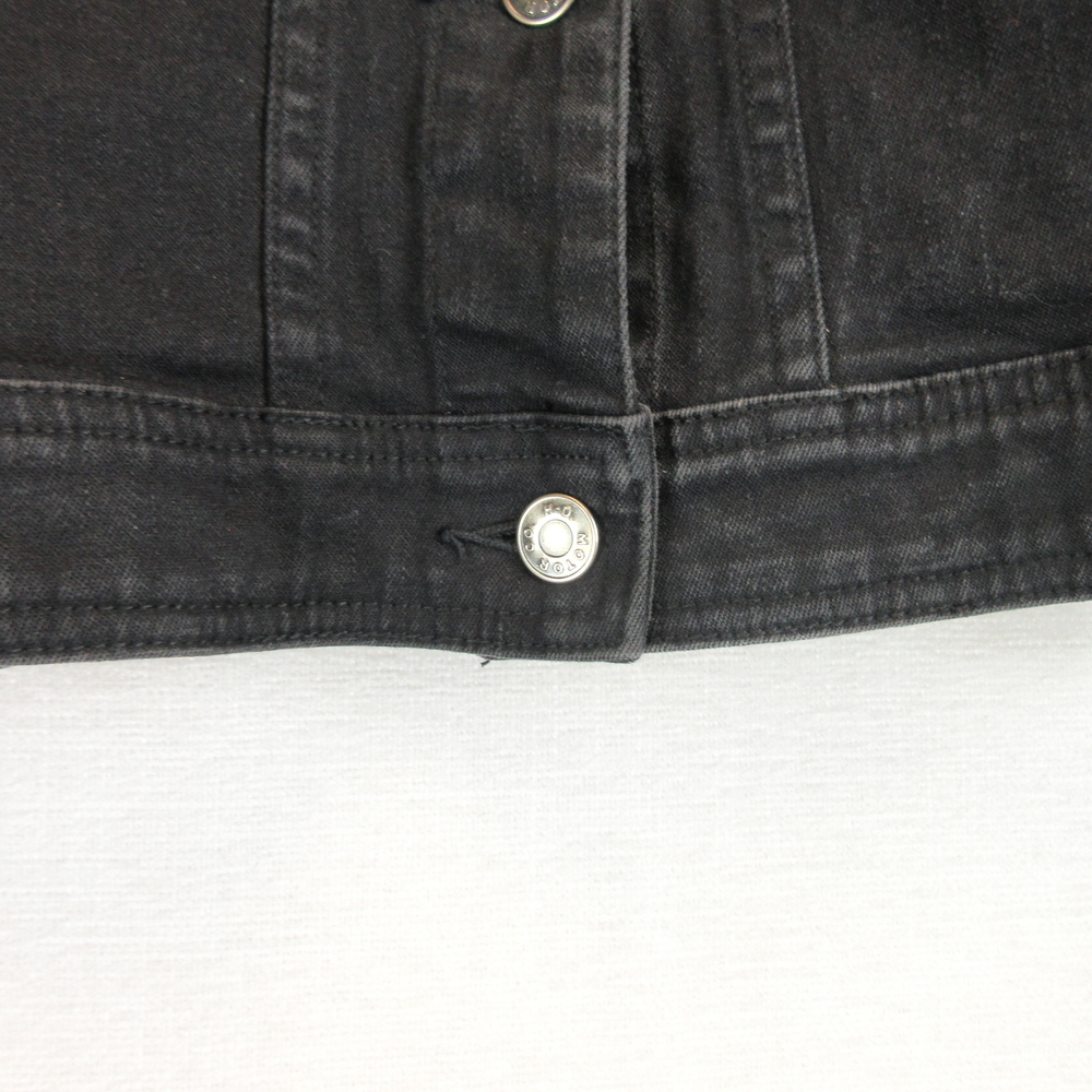 Harley Davidson Black Cotton Denim Jacket Size M Embroidered - Picture 4 of 11